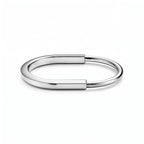Lock Sleek Polished Oval Bangle