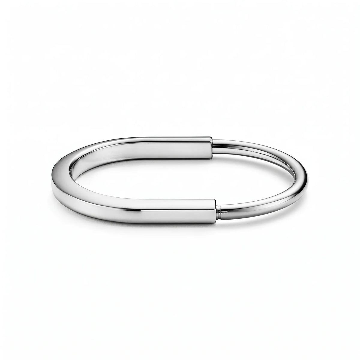Lock Sleek Polished Oval Bangle