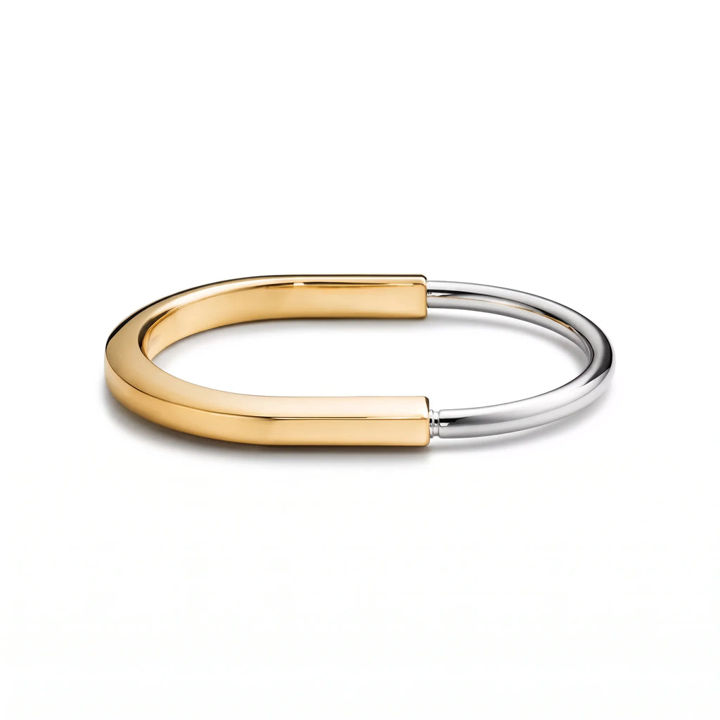 Lock Sleek Polished Oval Bangle