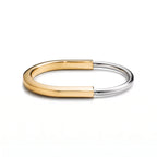Lock Sleek Polished Oval Bangle