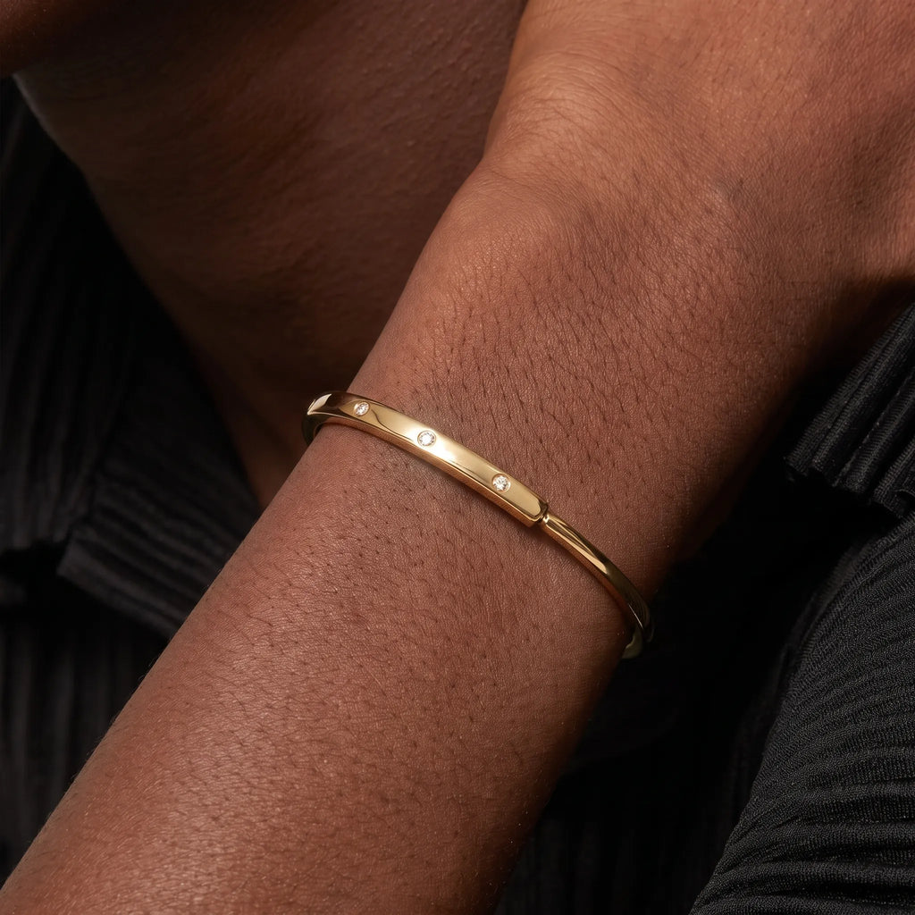 Lock Solstice Stone Accent Bangle
