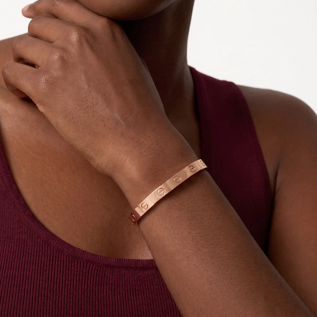 Love Brushed Finish Screw Bangle