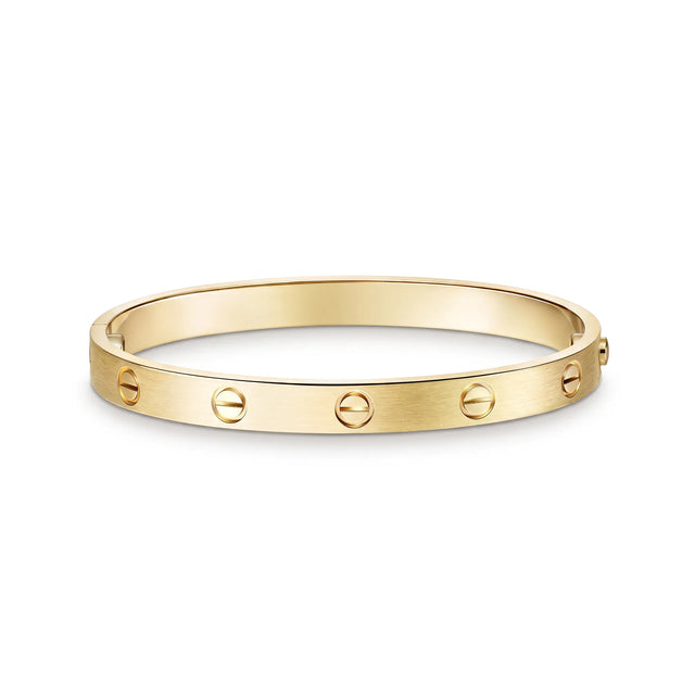 Love Brushed Finish Screw Bangle