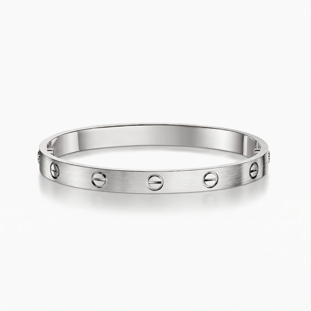 Love Brushed Finish Screw Bangle