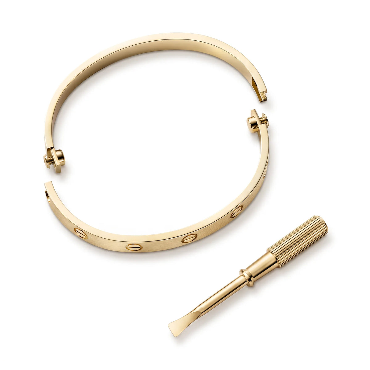 Love Brushed Finish Screw Bangle