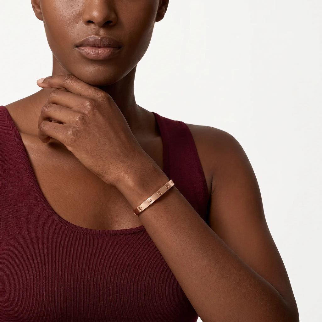 Love Brushed Finish Screw Bangle