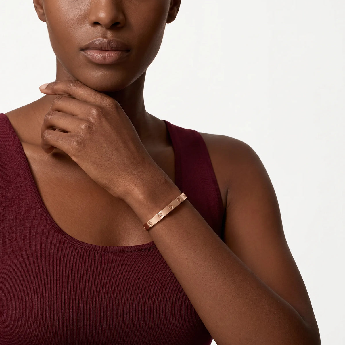 Love Brushed Finish Screw Bangle