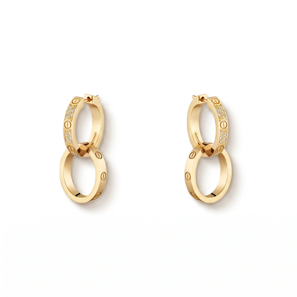 Love Duo Pavé Double Hoop Earrings