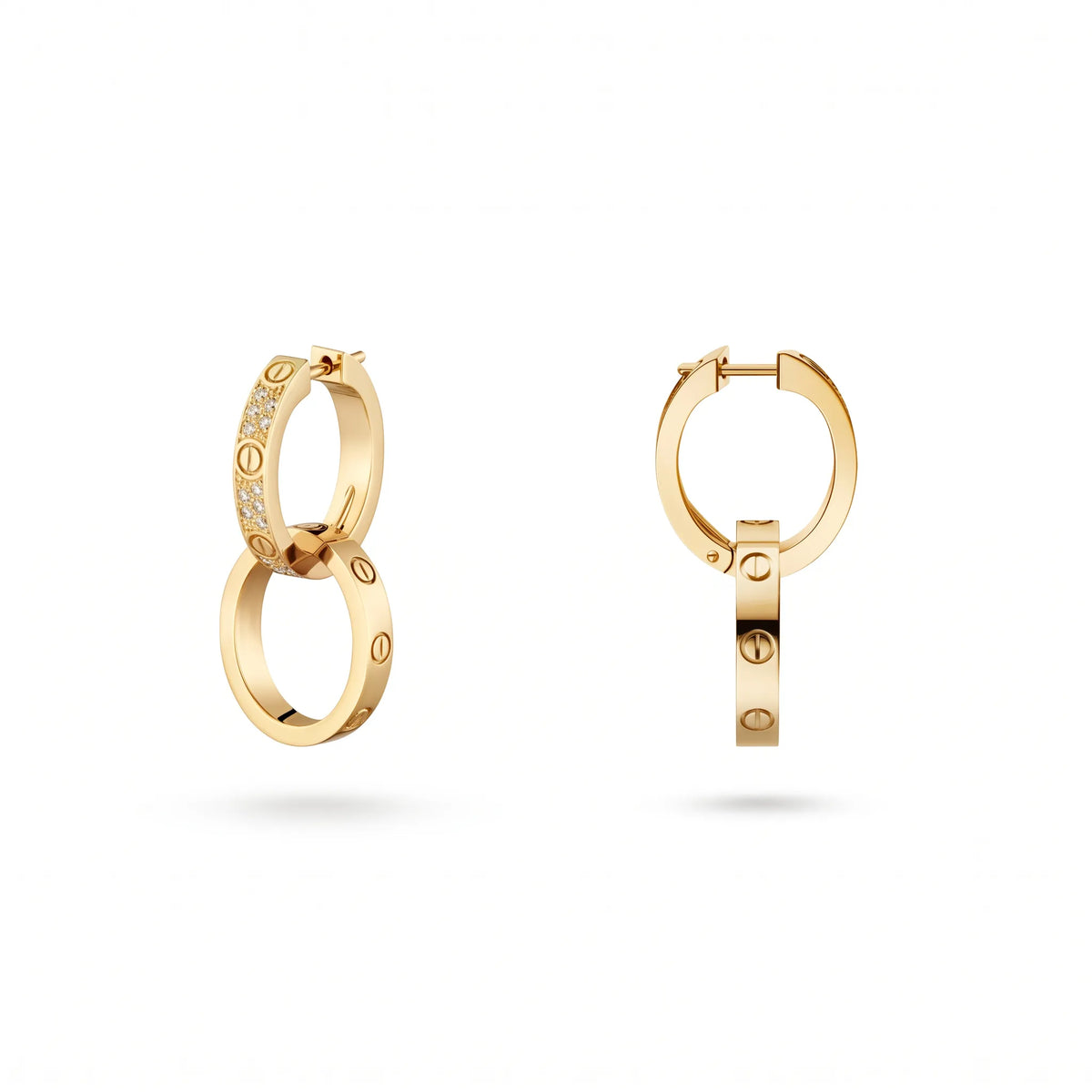 Love Duo Pavé Double Hoop Earrings