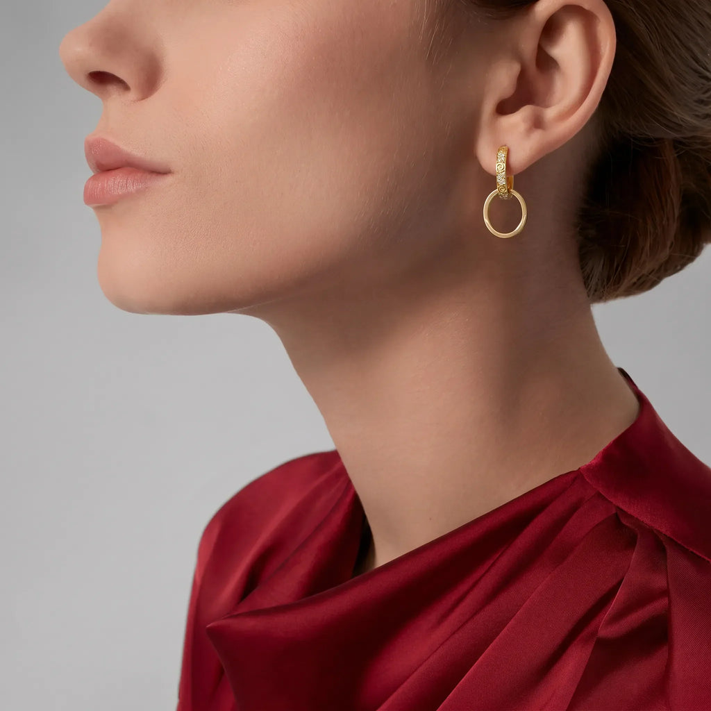 Love Duo Pavé Double Hoop Earrings