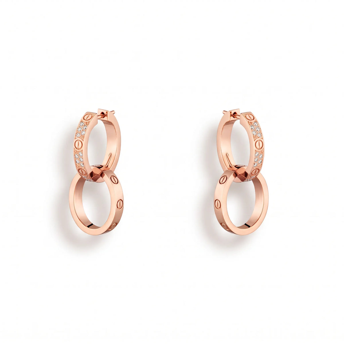 Love Duo Pavé Double Hoop Earrings