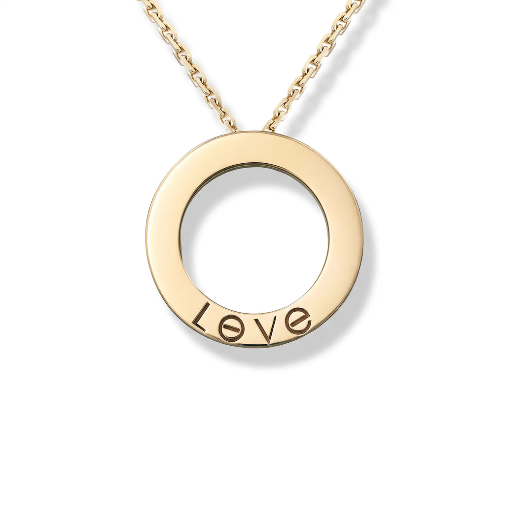 Love Pavé Circle Pendant Necklace