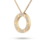 Love Pavé Circle Pendant Necklace