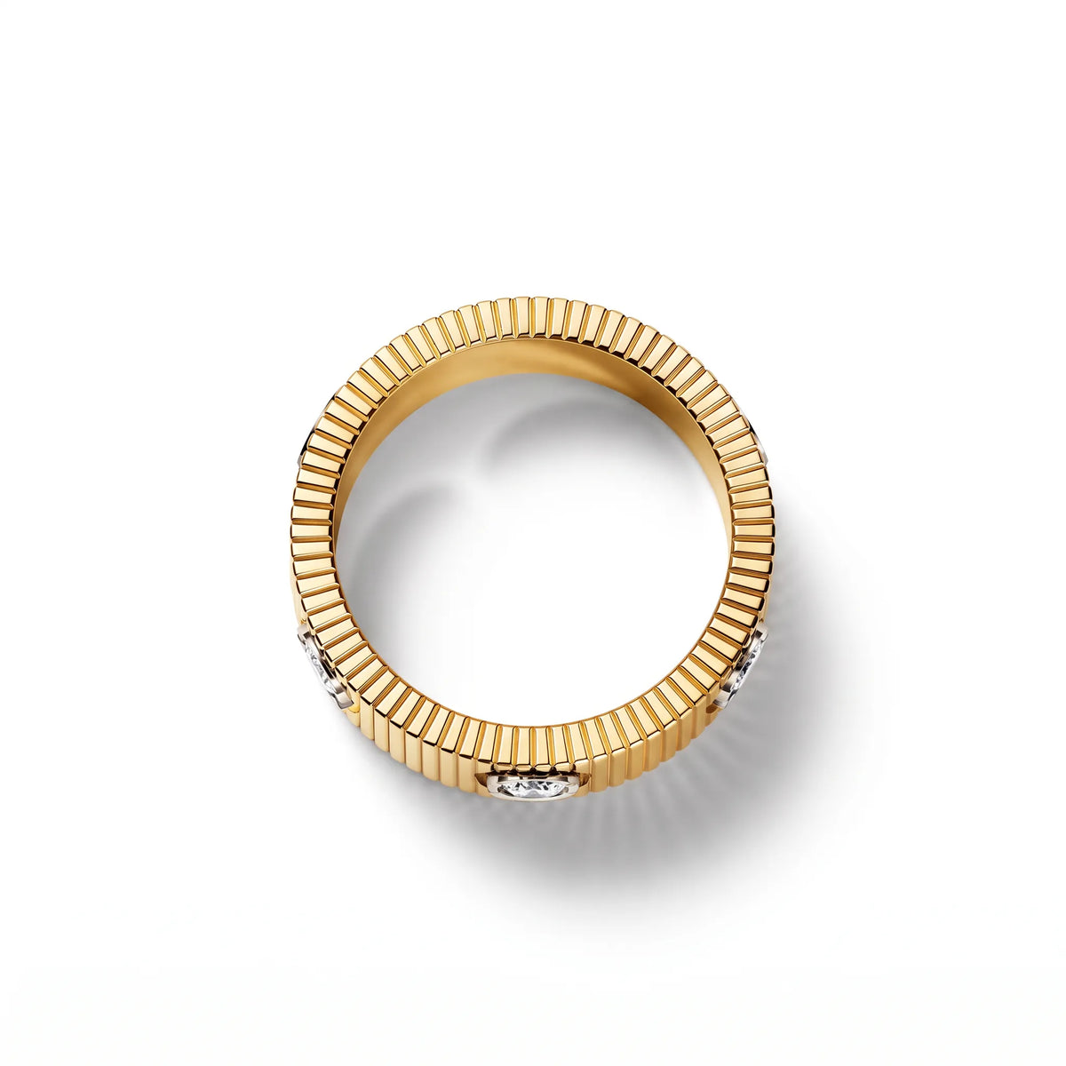 Love Ridged Wide Six Stone Ring