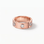 Love Ridged Wide Six Stone Ring