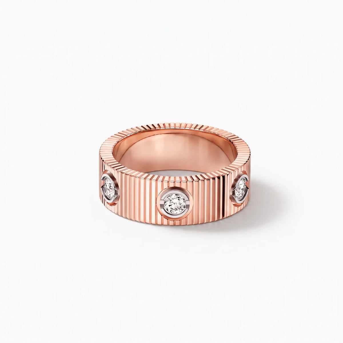 Love Ridged Wide Six Stone Ring