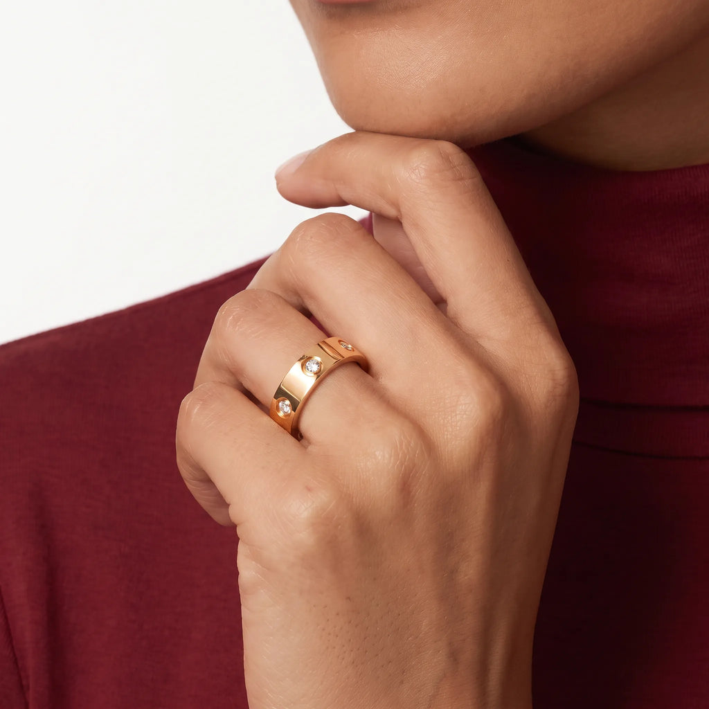 Love Six Stone Polished Band Ring