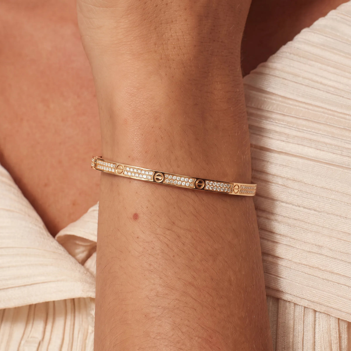 Love Slim Pavé Screw Bangle