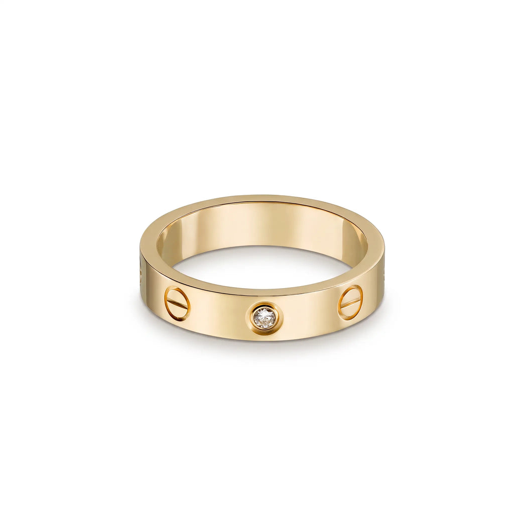 Love Slim Screw Solitaire Ring
