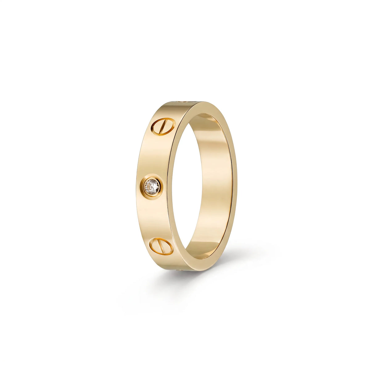 Love Slim Screw Solitaire Ring