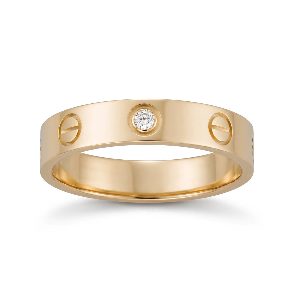 Love Slim Screw Solitaire Ring