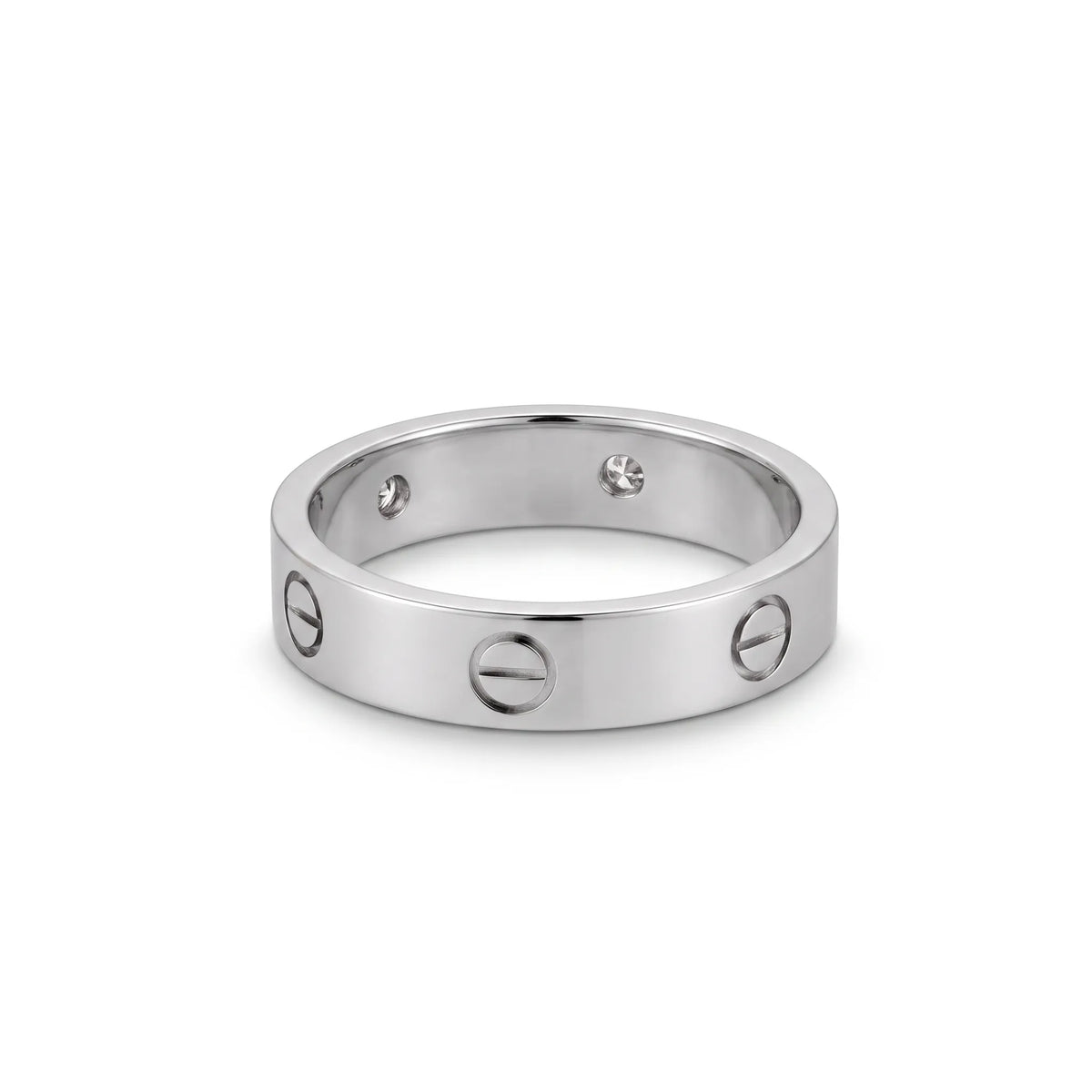 Love Slim Screw Solitaire Ring