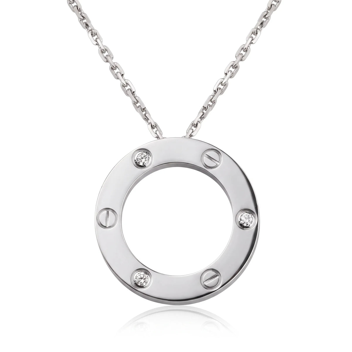 Love Three Stone Circle Necklace