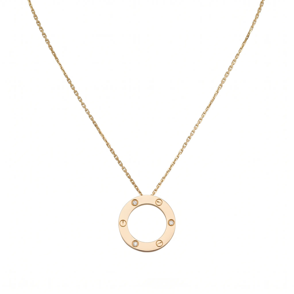 Love Three Stone Circle Necklace