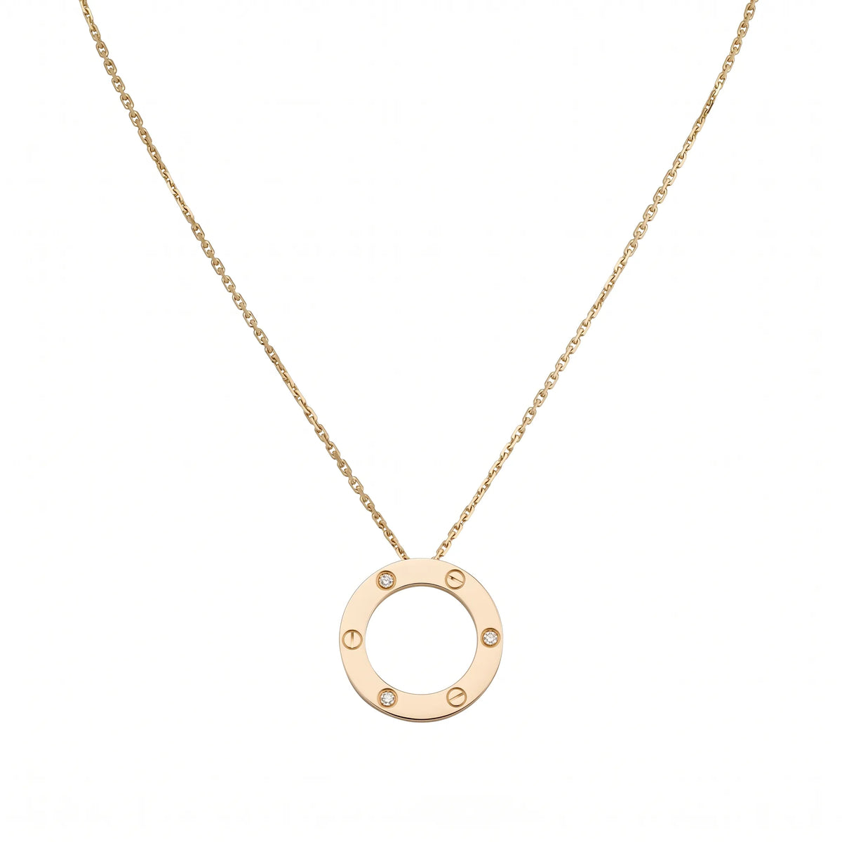 Love Three Stone Circle Necklace
