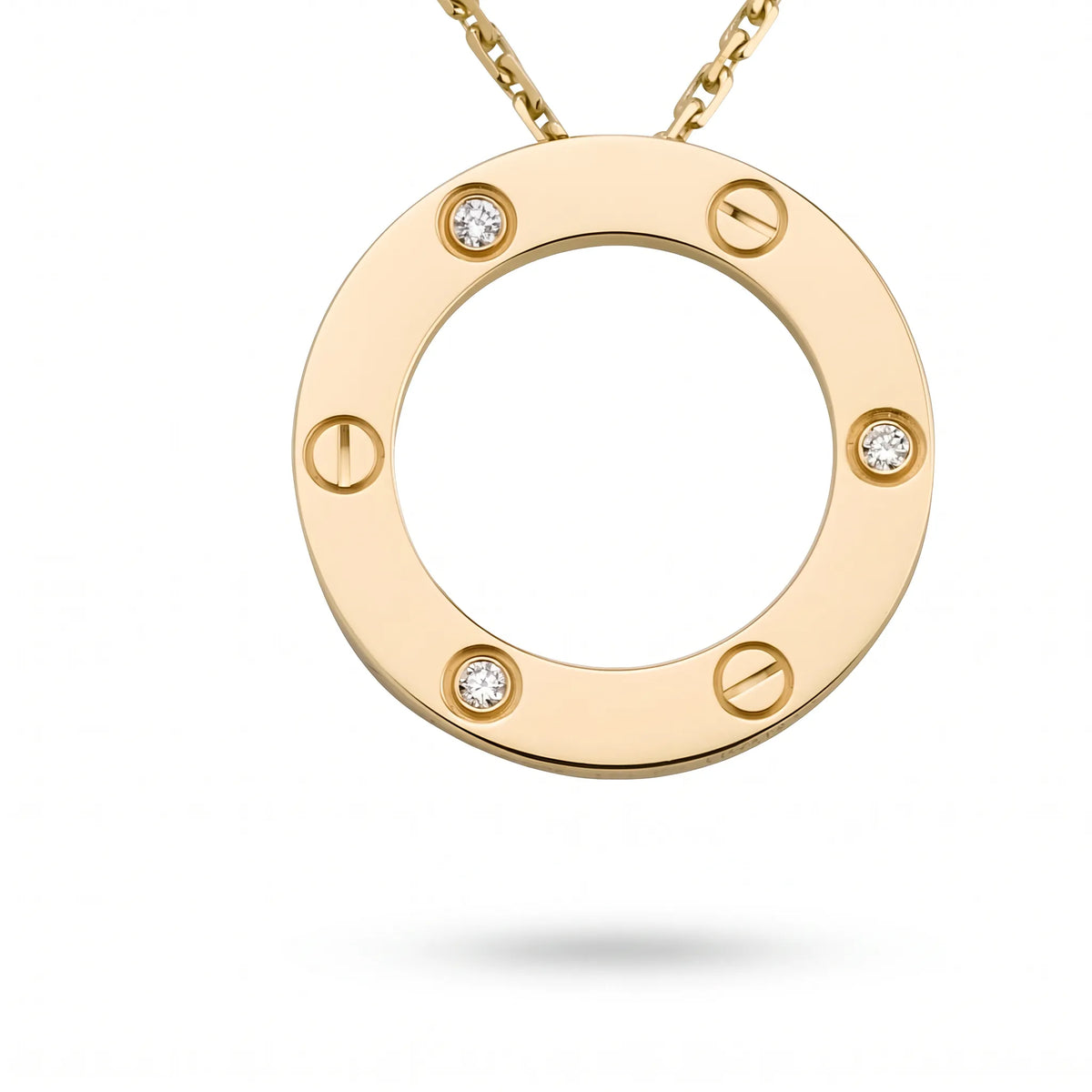Love Three Stone Circle Necklace