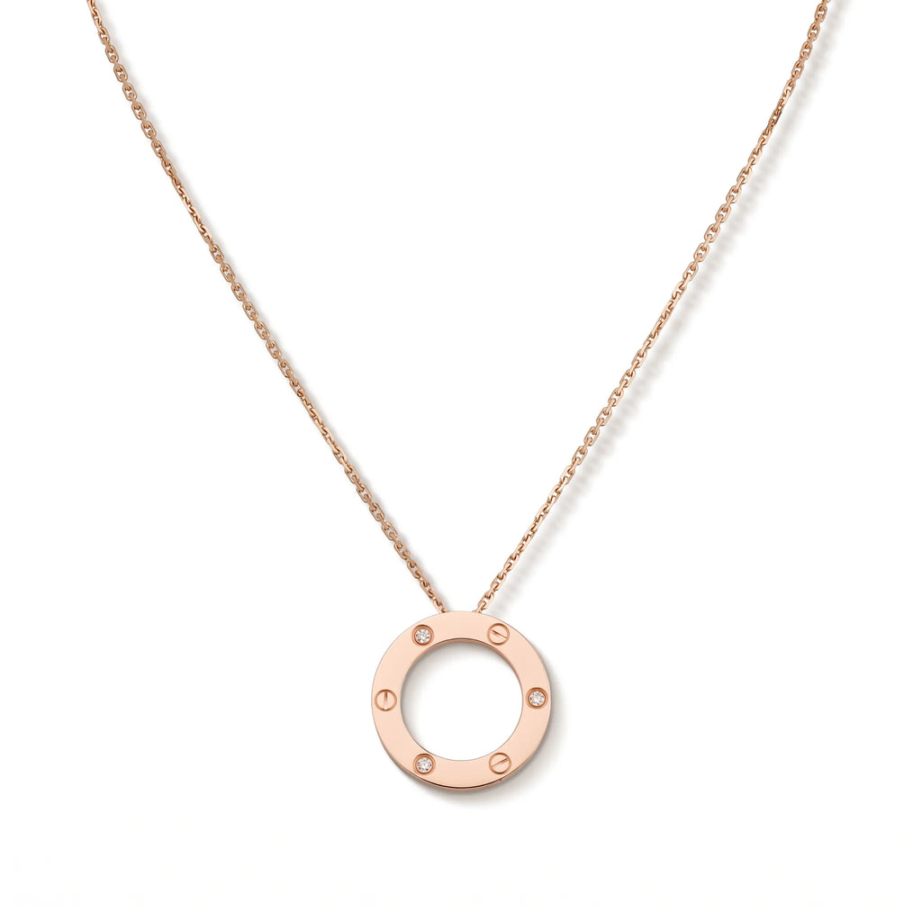 Love Three Stone Circle Necklace