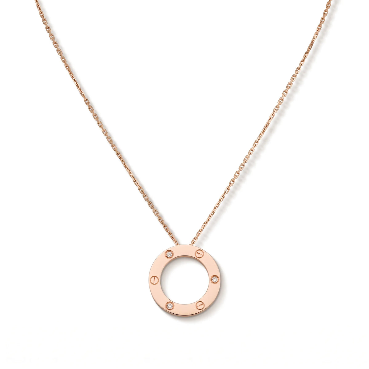 Love Three Stone Circle Necklace