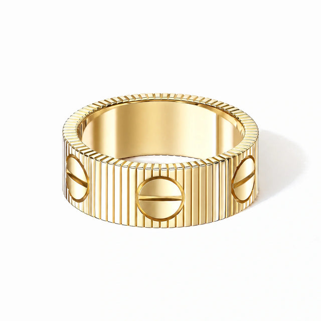 Love Unlimited Wide Screw Motif Ring