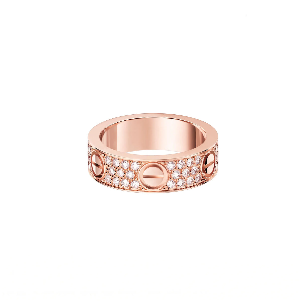 Love Wide Pavé Screw Band Ring