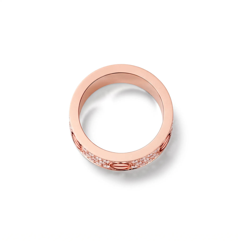 Love Wide Pavé Screw Band Ring