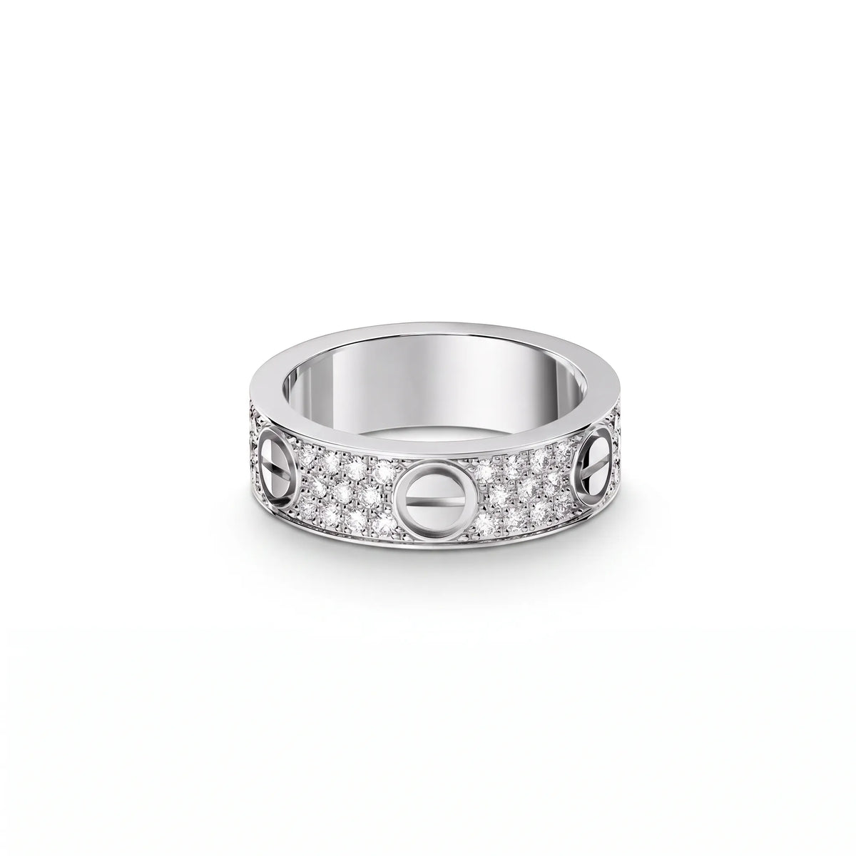 Love Wide Pavé Screw Band Ring