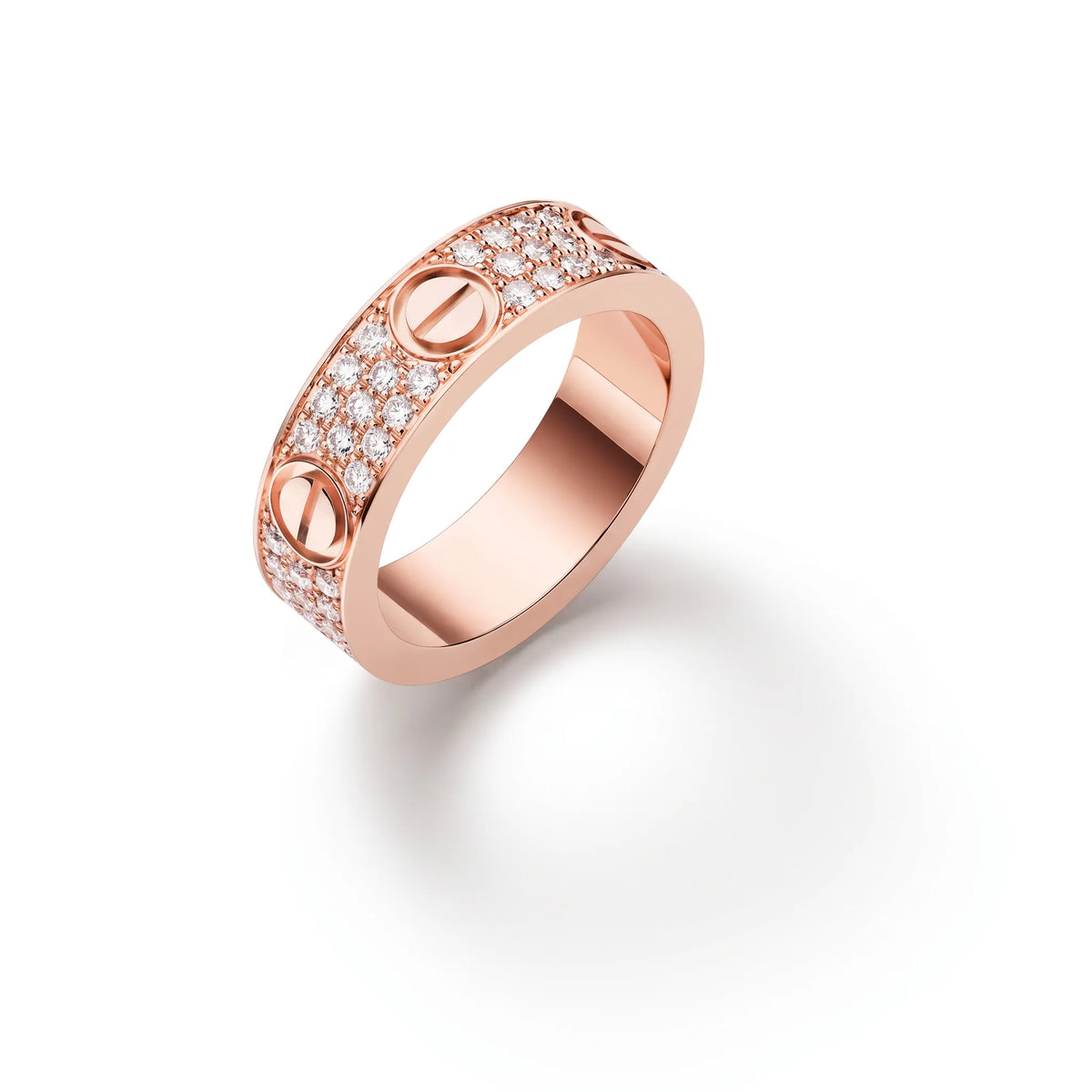 Love Wide Pavé Screw Band Ring
