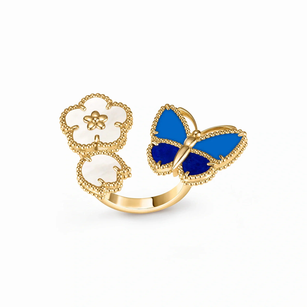 Lucky Animals Blue Butterfly Ring