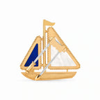 Lucky Spring Blue Sailboat Brooch