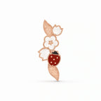 Lucky Spring Ladybug Flower Brooch