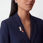 Lucky Spring Ladybug Flower Brooch