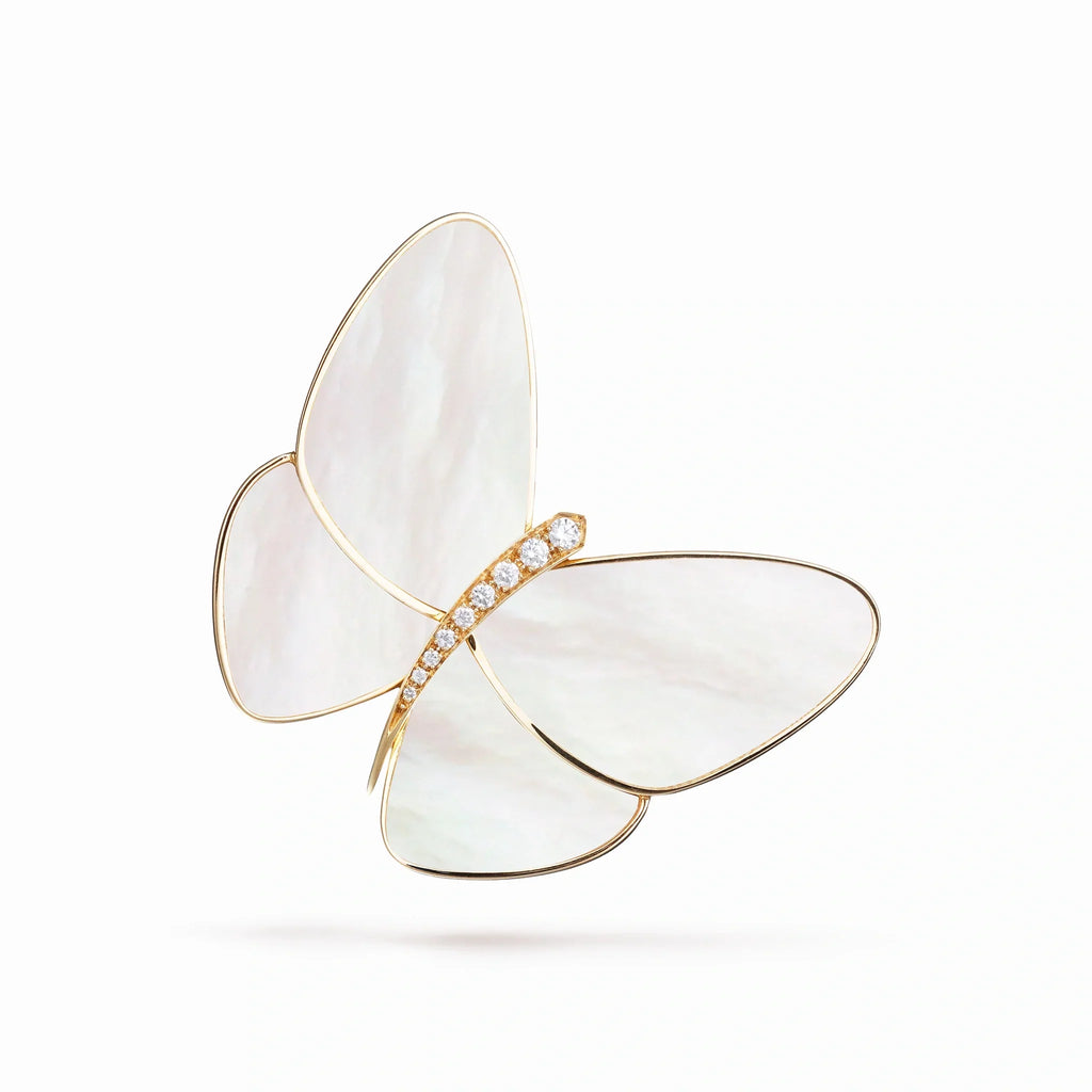 Lucky Spring Pearly Butterfly Brooch