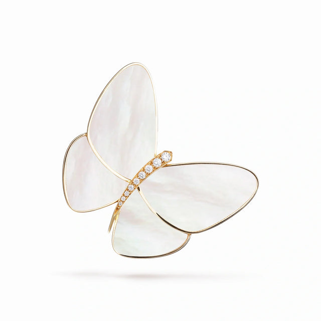 Lucky Spring Pearly Butterfly Brooch