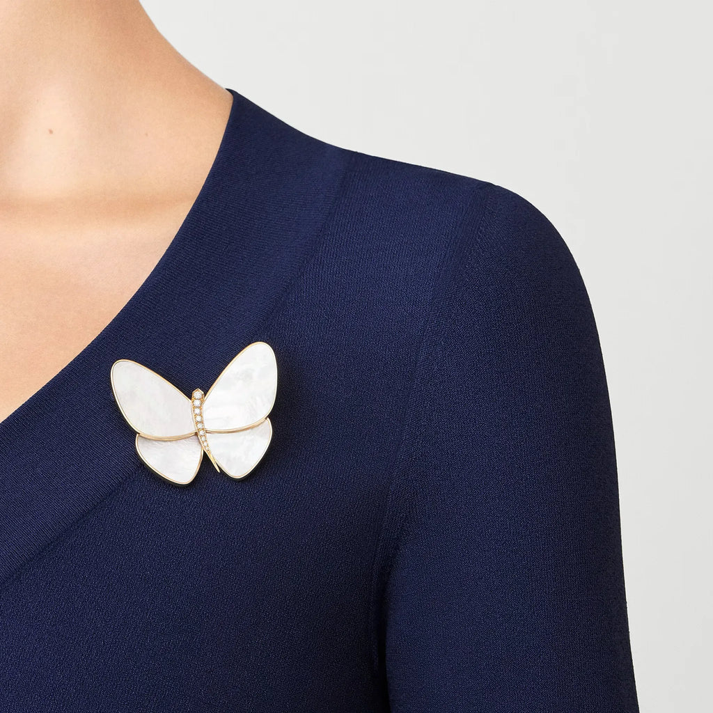 Lucky Spring Pearly Butterfly Brooch