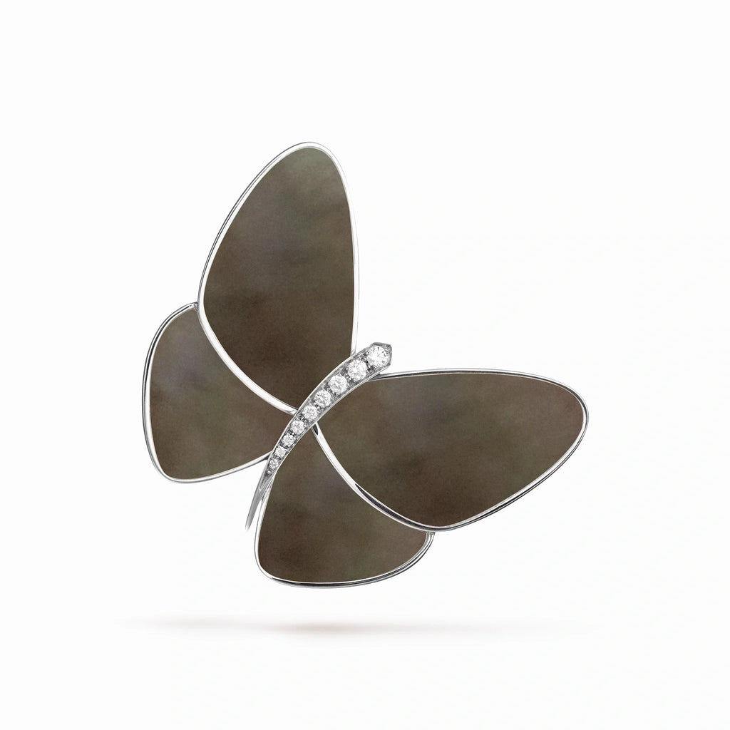 Lucky Spring Pearly Butterfly Brooch