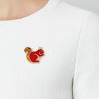 Lucky Spring Red Squirrel Brooch
