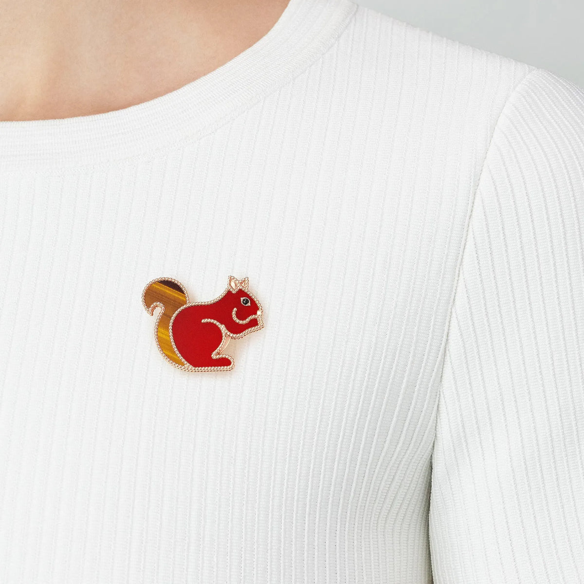 Lucky Spring Red Squirrel Brooch