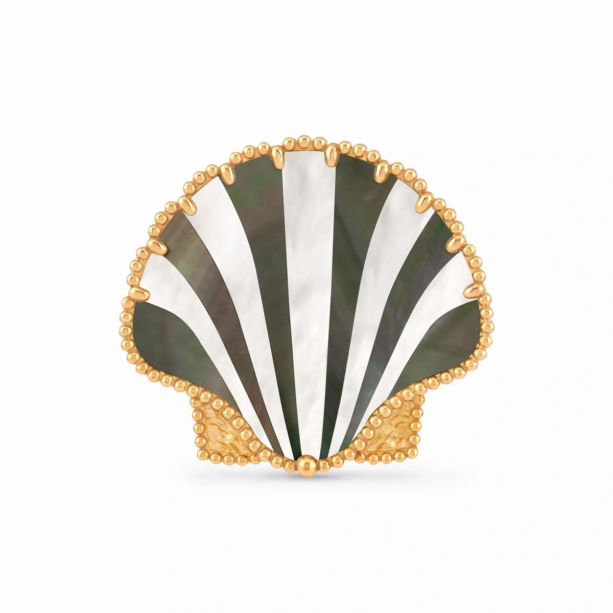 Lucky Spring Seashell Fan Brooch