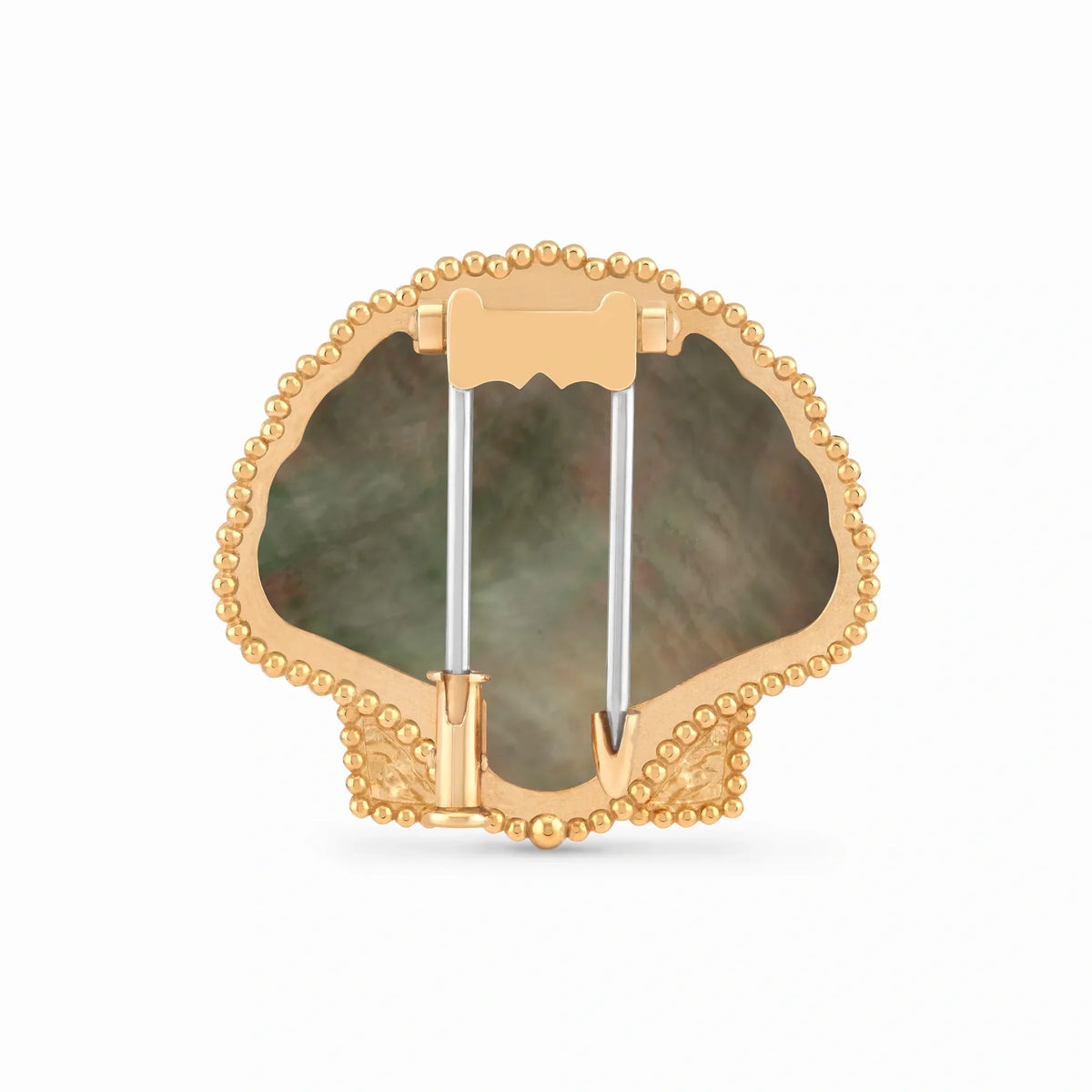 Lucky Spring Seashell Fan Brooch