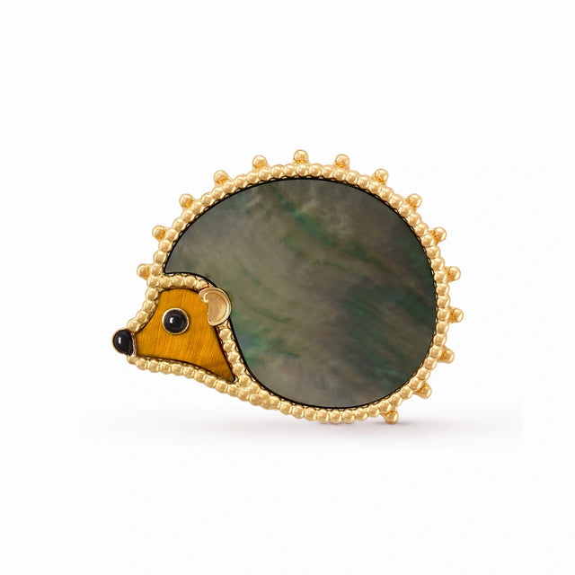 Lucky Spring Woodland Hedgehog Brooch